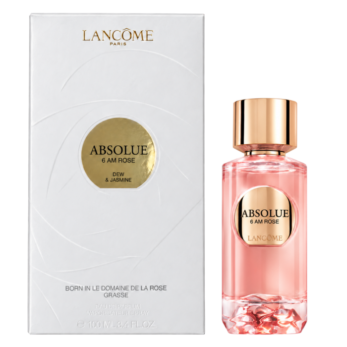 Lancôme Absolue 6AM Rose 100ml bottle and box on a white background