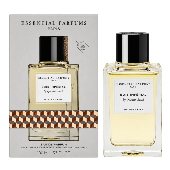 Essential Parfums Bois Imperial 100ml bottle and retail carton on white