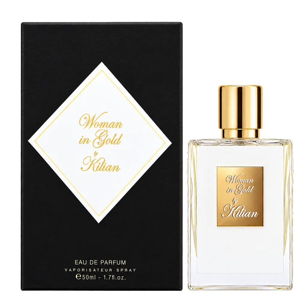 Kilian Woman in Gold Eau de Parfum 50ml bottle and box