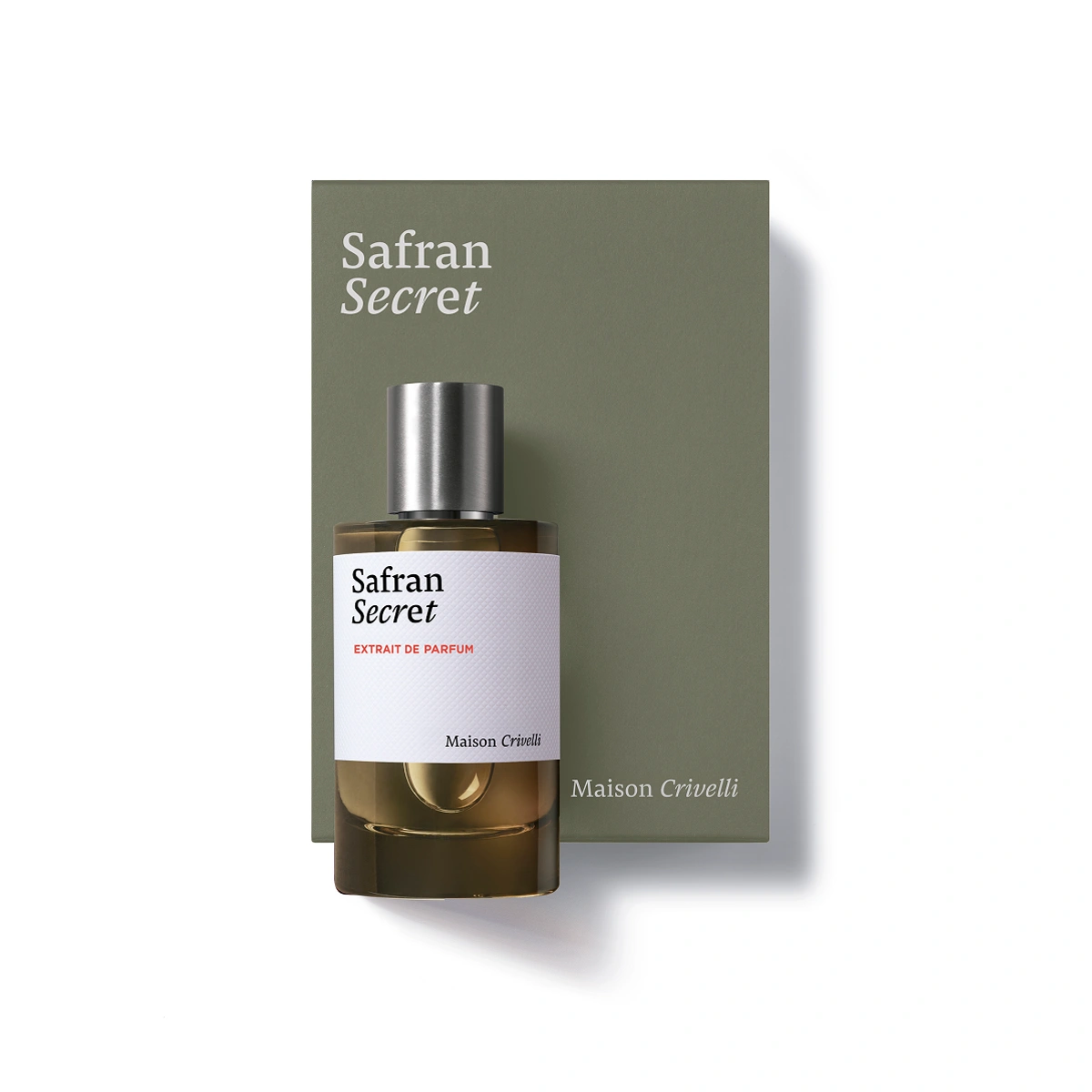 Maison Crivelli Safran Secret Extrait de Parfum 100ml bottle and box