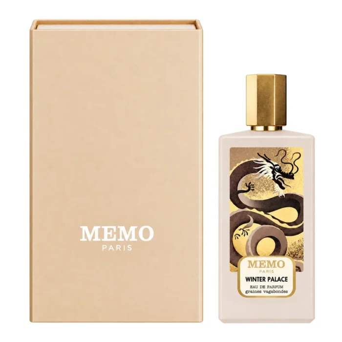 Memo Winter Palace 75ml ivory bottle and beige presentation case on pure white