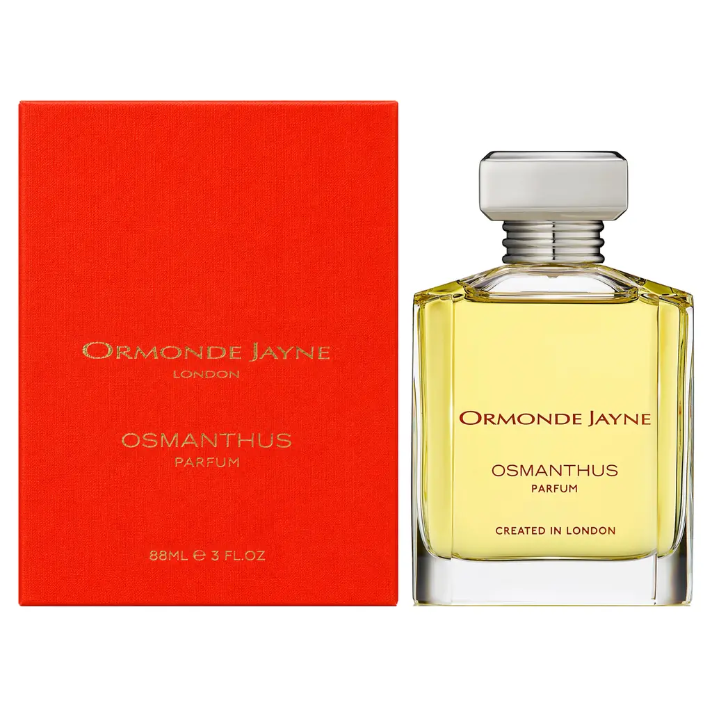 Ormonde Jayne Osmanthus Parfum 88ml bottle and orange-red box