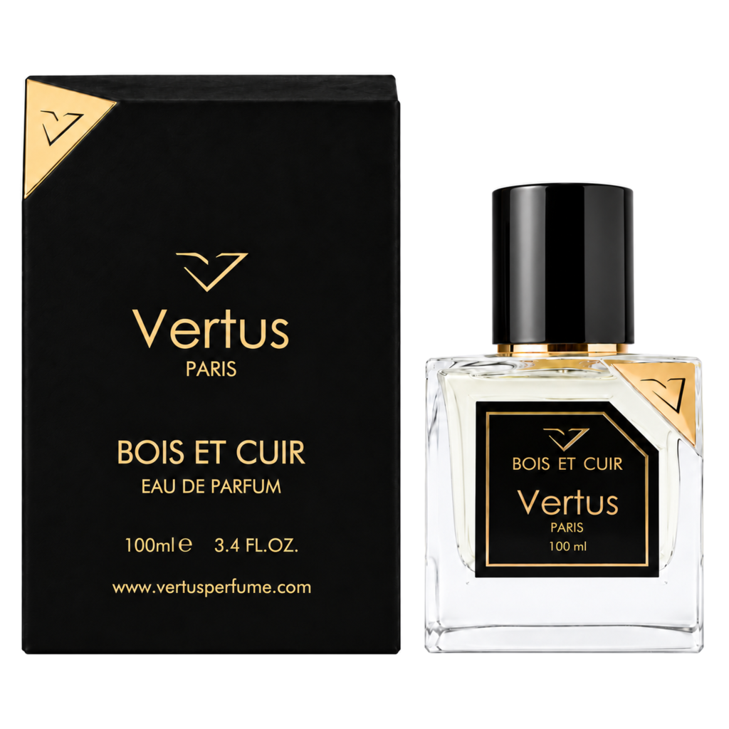 Vertus Bois Et Cuir 100ml bottle and box